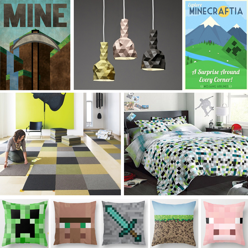 Minecraft Bedroom Decor Mood Board Kids Room Interior