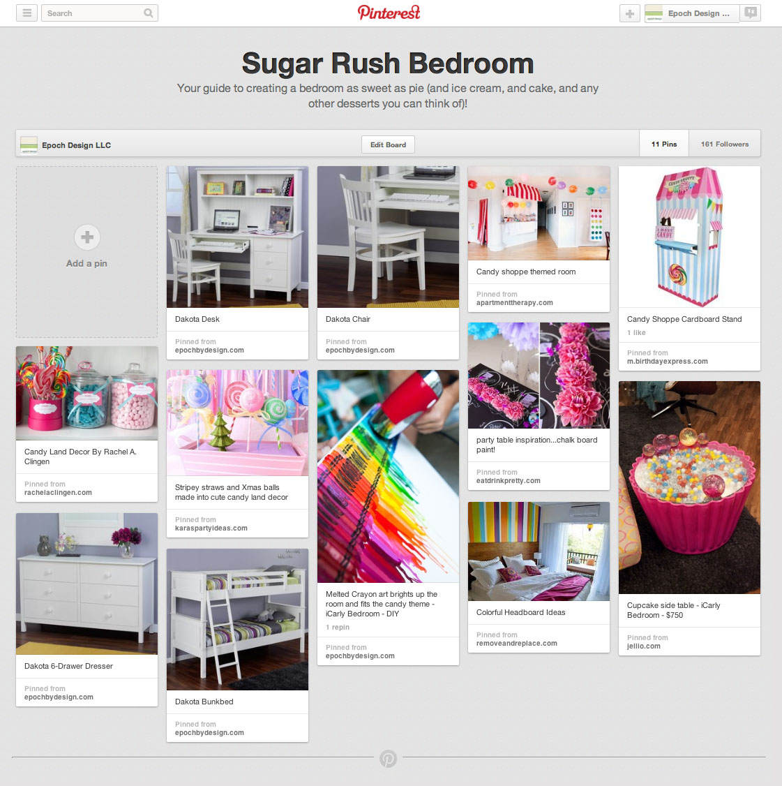 Candy Shoppe Bedroom Pinterest Board