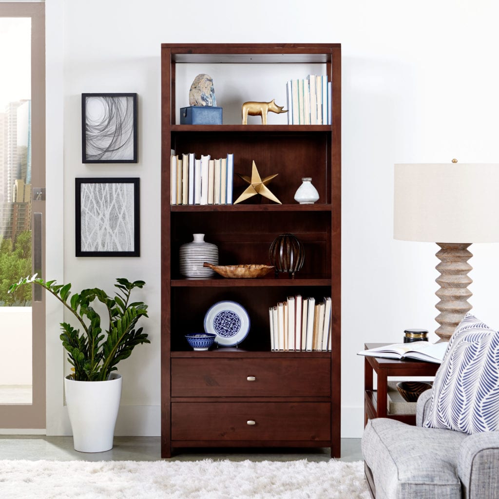 Pacifica 76 Bookshelf  with 2 Drawers Epoch Design